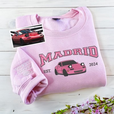 Personalized Embroidered Car Name Photo Hoodie 1st Car Memory Car Lover Gift Fathers Day Gifts