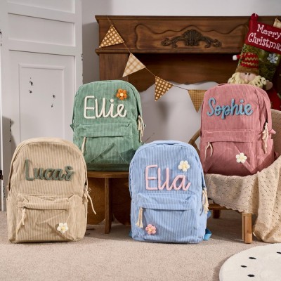 Personalized Kid Backpack School Bag with Embroidered Name Toddler Preschool Backpack Back to School Gift