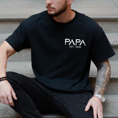 Personalized Papa Shirt With Children's Birth Date Best Gift for Dad Cool Dad Sweatshirt Father's Day Gifts