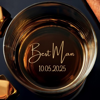 Personalized Groomsman 11oz Whiskey Glass Engraved Old Fashion Wedding Shot Glasses Unique Groomsmen Gifts