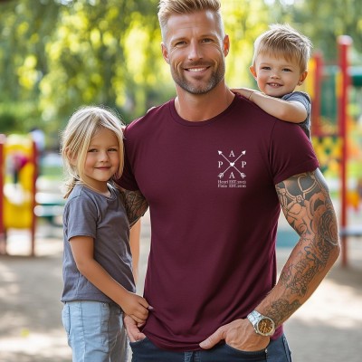 Personalized Papa Shirt with Kids Name and Birth Year Dad's Edition Sweatshirt Father's Day Gift