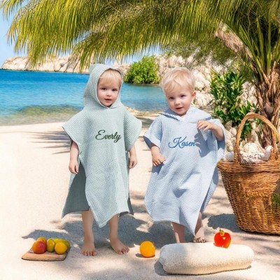 Personalized Beach Towel for Kids Hooded Towel With Name Baby Bath Towel Summer Essentials
