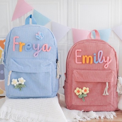Personalized Kid Backpack School Bag with Embroidered Name Toddler Preschool Backpack Back to School Gift