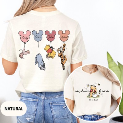Personalized Mama Bear Shirt with Kids Name Est Year Grandma Bear Sweatshirt Winnie The Pooh Mothers Day Gifts