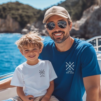 Personalized Papa Shirt with Kids Name and Birth Year Dad's Edition Sweatshirt Father's Day Gift