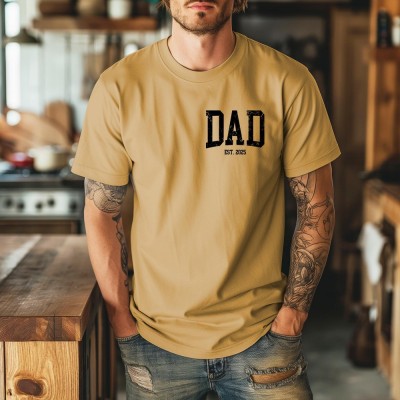 Personalized Dad Est Shirt With Name New Dad Tee Shirt Dad Sweatshirt Cute Father's Day Gifts