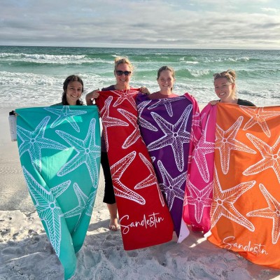 Personalized Name Starfish Beach Towel Summer Essentials Beach Towel Bachelorette Party Favors