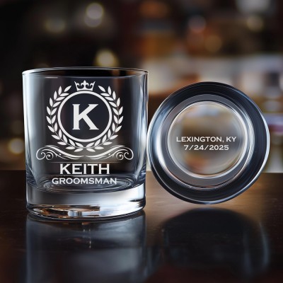Personalized Best Man 11oz Whiskey Glass Engraved Old Fashion Wedding Shot Glasses Groomsmen Gift Idea