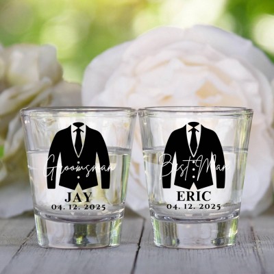 Personalized Groomsmen 11oz Whiskey Glass Engraved Old Fashion Wedding Shot Glasses Groomsmen Gift Idea
