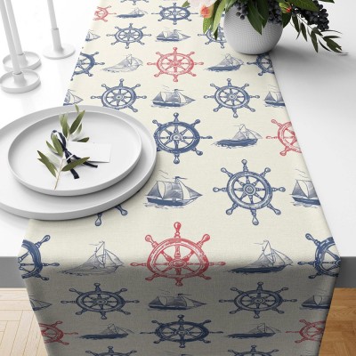 Nautical Anchor Table Runner Coastal Decor Table Runner Navy Blue Anchor Table Decoration Beach House Dining Party Decor