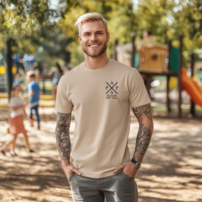 Personalized Papa Shirt with Kids Name and Birth Year Dad's Edition Sweatshirt Father's Day Gift