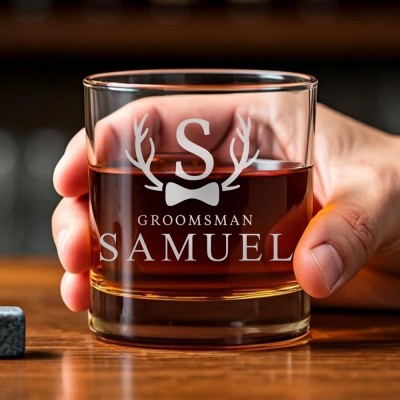 Personalized Best Man 11oz Whiskey Glass Engraved Old Fashion Wedding Shot Glasses Groomsmen Gift Idea