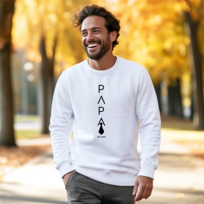 Personalized Papa Sweatshirt With Birth Year Expecting Dad Announcement Hoodie Cool Dad Sweatshirt Father's Day Gift