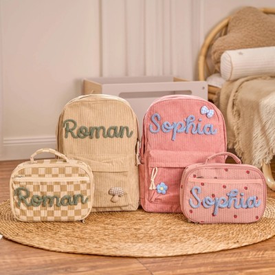 Personalized Kid Backpack School Bag with Embroidered Name Toddler Preschool Backpack Back to School Gift