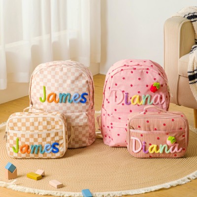 Personalized Kid Lunch Bag with Design Toddler Yarn Name Daycare Lunchbox Bag Back to School Essential
