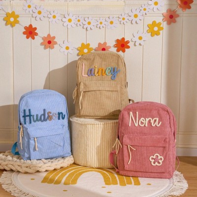 Personalized Kid Backpack School Bag with Embroidered Name Toddler Preschool Backpack Back to School Gift