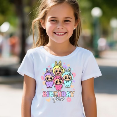 Cute Labubu Birthday Girl T-Shirt for Kids or Adults Birthday Gift Back to School Outfit