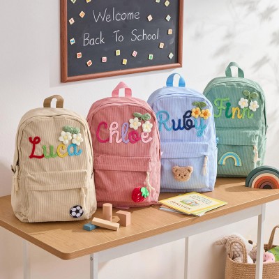 Personalized Kid Backpack School Bag with Embroidered Name Toddler Preschool Backpack Back to School Gift