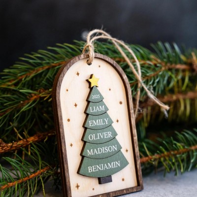 Personalized Family Christmas Ornament With Names 3D Christmas Tree Ornament Christmas Gifts