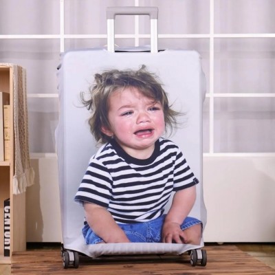 Personalized Photo Face Luggage Cover Stretch Luggage Protector Funny Honeymoon Travel Gift