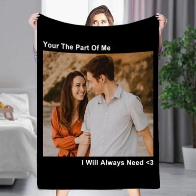 Personalized Picture Text Blanket Couple Photo Memorial Blanket Anniversary Christmas Gift